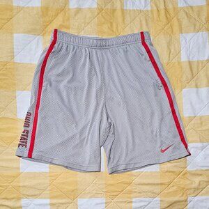 Vintage Ohio State University Nike Swoosh Mens Grey Mesh Shorts Size Medium